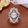 Vintage Style Crystal Silver Ring Image 3