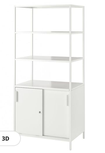 Cabinet with sliding doors, white, 80x55x180 cm