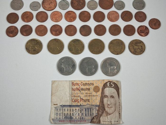 Collection of irish 1990s money