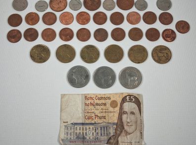Collection of irish 1990s money