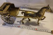 Vintage Brass Horse and Cart