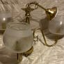 three arm brass ( effect  ) ceiling light, twenty euros off, short term Image 2