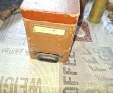 Antique Wooden Pharmacy or Apothecary Storage Box, likely from the early 20th century, Postage Available