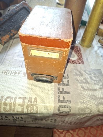 Antique Wooden Pharmacy or Apothecary Storage Box, likely from the early 20th century, Postage Available