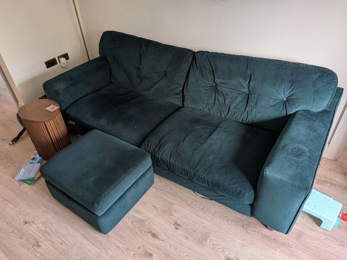 4 seater sofa and footstool