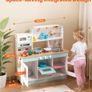 Wooden Kids Play Kitchen with Lights and Sounds White Image 3