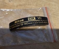 Brand new nikkor 18-140mm VR replacement logo