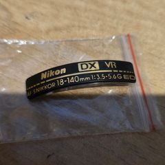 Brand new nikkor 18-140mm VR replacement logo