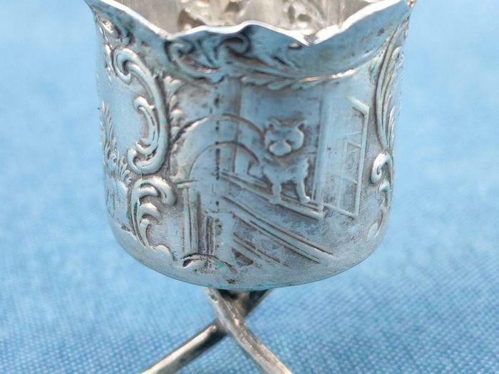 Miniature 19th century 800 silver chalice
