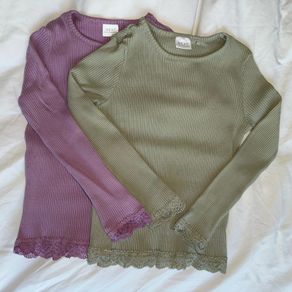 Two lace detail Next ribbed tops