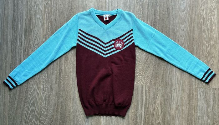 NEW Score Draw retro West Ham United 1976-1980 home knitted sweater  XSmall