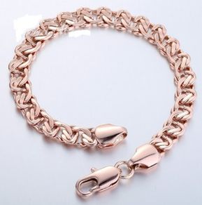Men's / Women's Long Length 18K Rose Gold Filled Bracelet