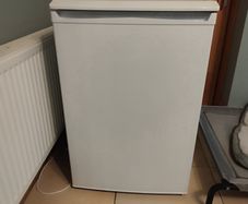 White under-counter fridge
