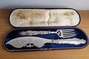 Vintage English silver plate Fish Knife and Fork