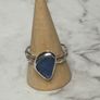 Handmade blue sea glass ring. Size s Image 5