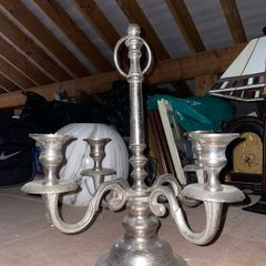 Large Vintage Silver Plated 5-Arm Candelabra