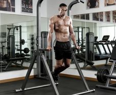 Foldable Power Tower Pull Up and Dip Station Free Standing 6 Level Adjustable 175-210 cm Stable Triangular Base Space Saving Home Gym Equipment
