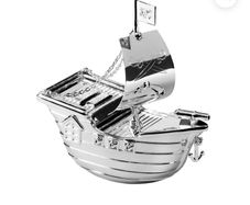 Silver Plated Pirate Ship Money Box