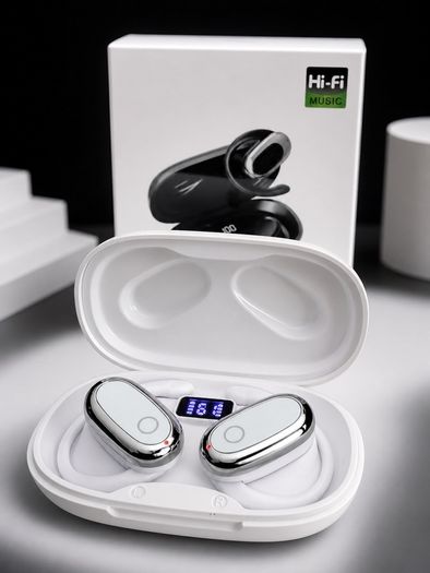 Open Ear Wireless Earbuds Bluetooth 5.3 Sport Headphones LED Display Ear Hook