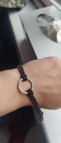 Black with gold colour bracelet small rhinestones