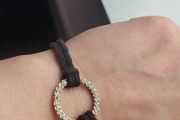 Black with gold colour bracelet small rhinestones