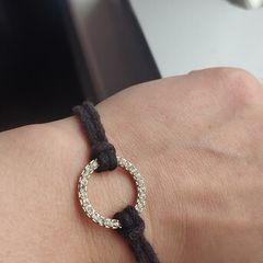 Black with gold colour bracelet small rhinestones