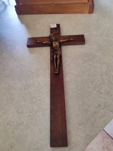 Vintage Sealed Wooden Crucifix  WALL HANGING Catholic INRI