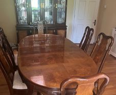 Dining table, 6 chairs  and matching cabinet
