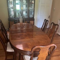 Dining table, 6 chairs  and matching cabinet