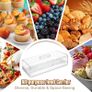 Acrylic Rectangular Cake Tray Multifunctional Rectangle Cake Stand with Clear Cover Lid - Serving Tray - Dessert Holder for Party Home Kitchen - Afternoon Tea Stands (2PCs) Image 4