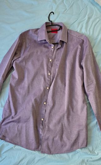 HUGO Mens Kenno 2 Shirt, Dark Purple , Size 42 / L, like new  RRP Euro 90