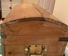 Antique Pine Chest with solid brass handles