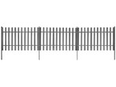 Picket Fence with Posts 3 pcs WPC 600x100 cm