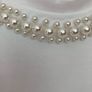 Ladies White Top with Pearls Image 2
