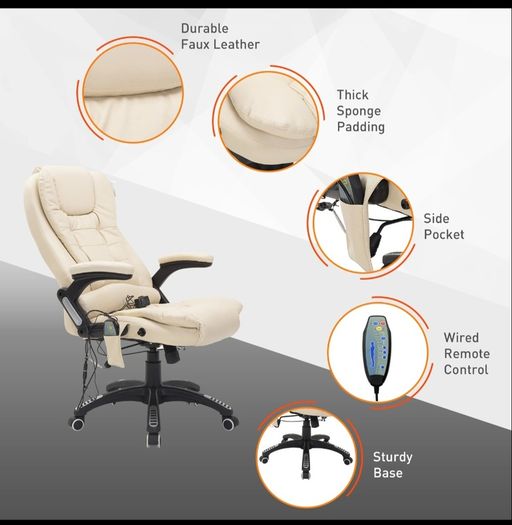 Heated Massage Leather Office Chair