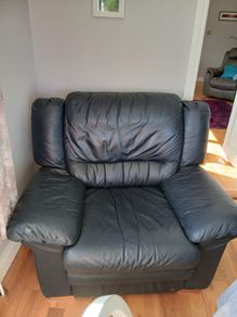 Black leather armchair