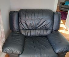 Black leather armchair