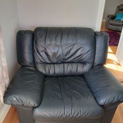 Black leather armchair