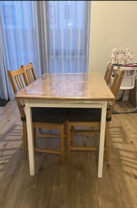 Small IKEA table with 4 chairs