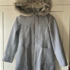 Grey parka coat age 9-10