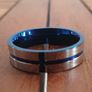 Band Ring with Cobalt Blue Inlay Image 5