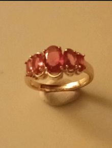 Ladies 5 Stone Ruby CZ Ring