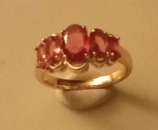 Ladies 5 Stone Ruby CZ Ring