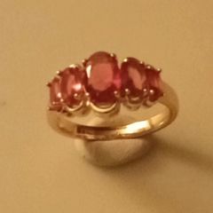 Ladies 5 Stone Ruby CZ Ring