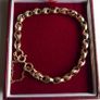 Vintage 9k Yellow Gold 375 Solid Handmade Fashion Link Bracelet length 8" -  9,4 grams Image 2