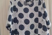 Lucy Vanucci  Linen Top New White/Navy