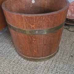 Antique Oak Peat Barrel