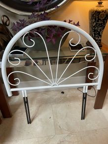 Good Solid Single White Metal Headboard - Can Deliver