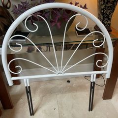 Good Solid Single White Metal Headboard - Can Deliver