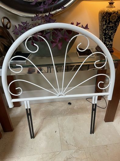 Good Solid Single White Metal Headboard - Can Deliver
